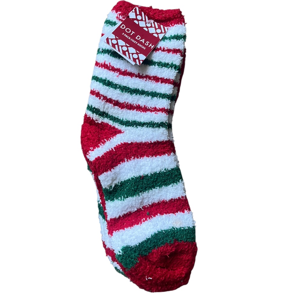 Dot Dash Festive Striped Fuzzy Socks 3 Pack
